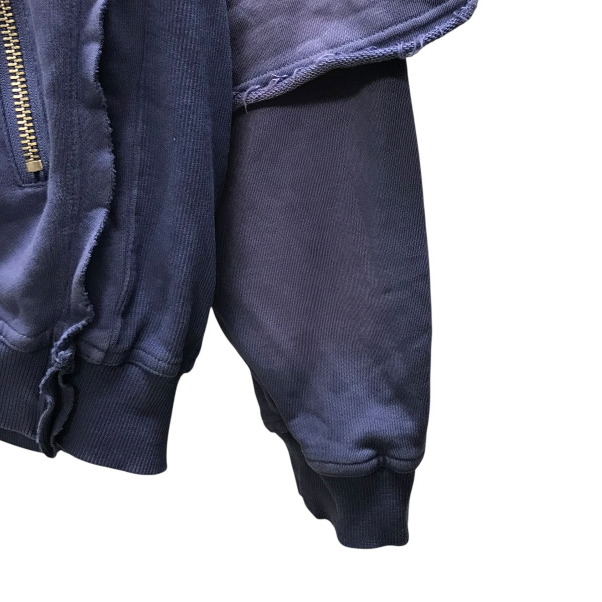 LAYERED ZIP HOODIE デザインジップパーカー