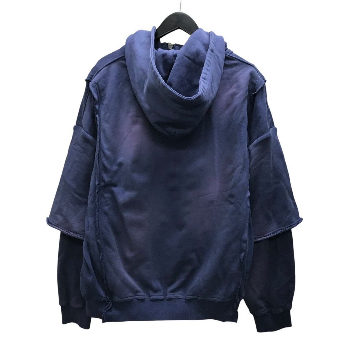 LAYERED ZIP HOODIE デザインジップパーカー