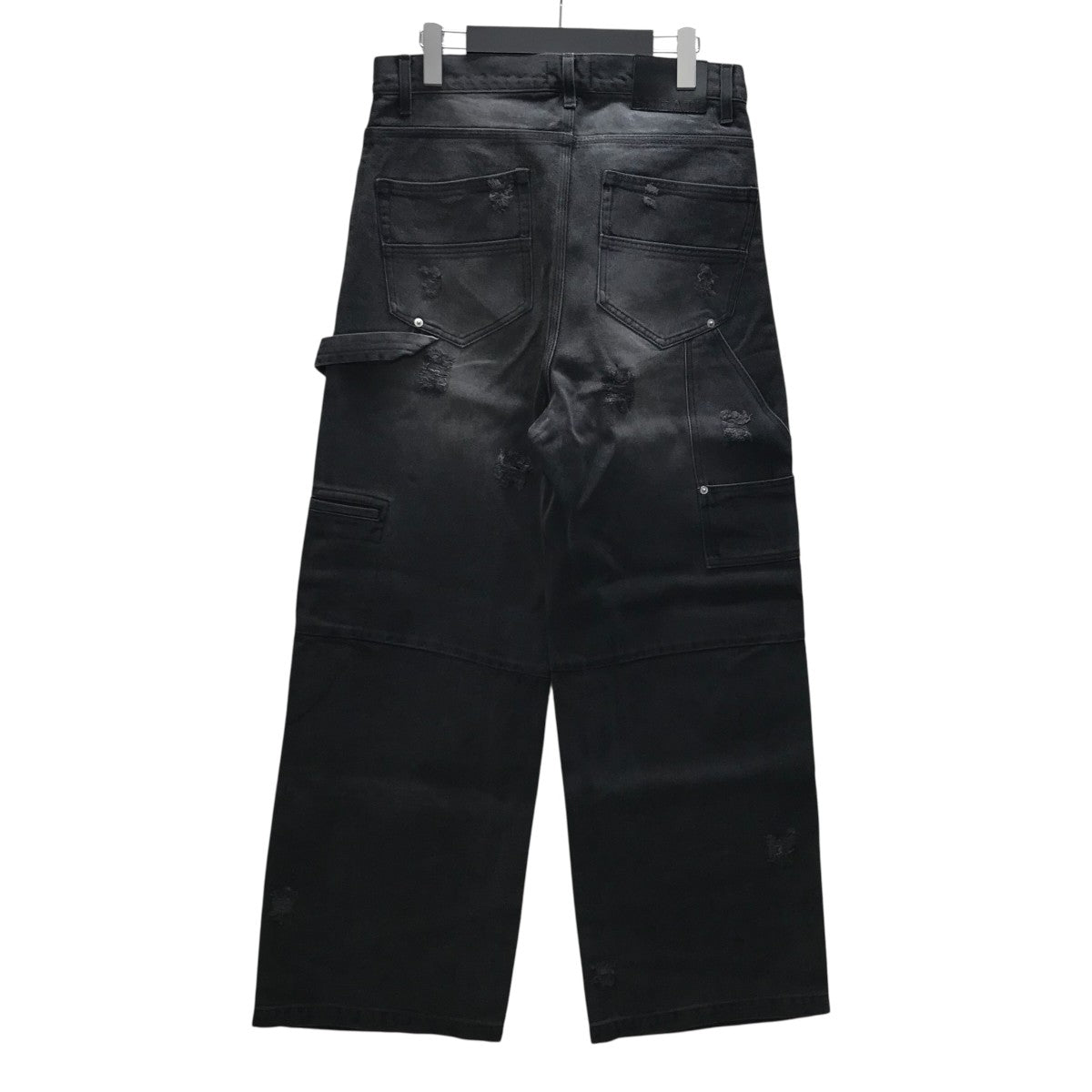 COATING DOUBLE KNEE DENIM PANTS ワイドデニムパンツ