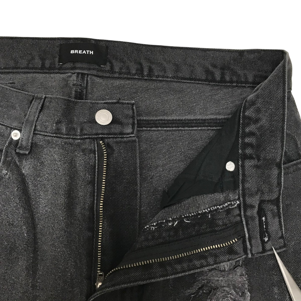 COATING DOUBLE KNEE DENIM PANTS ワイドデニムパンツ