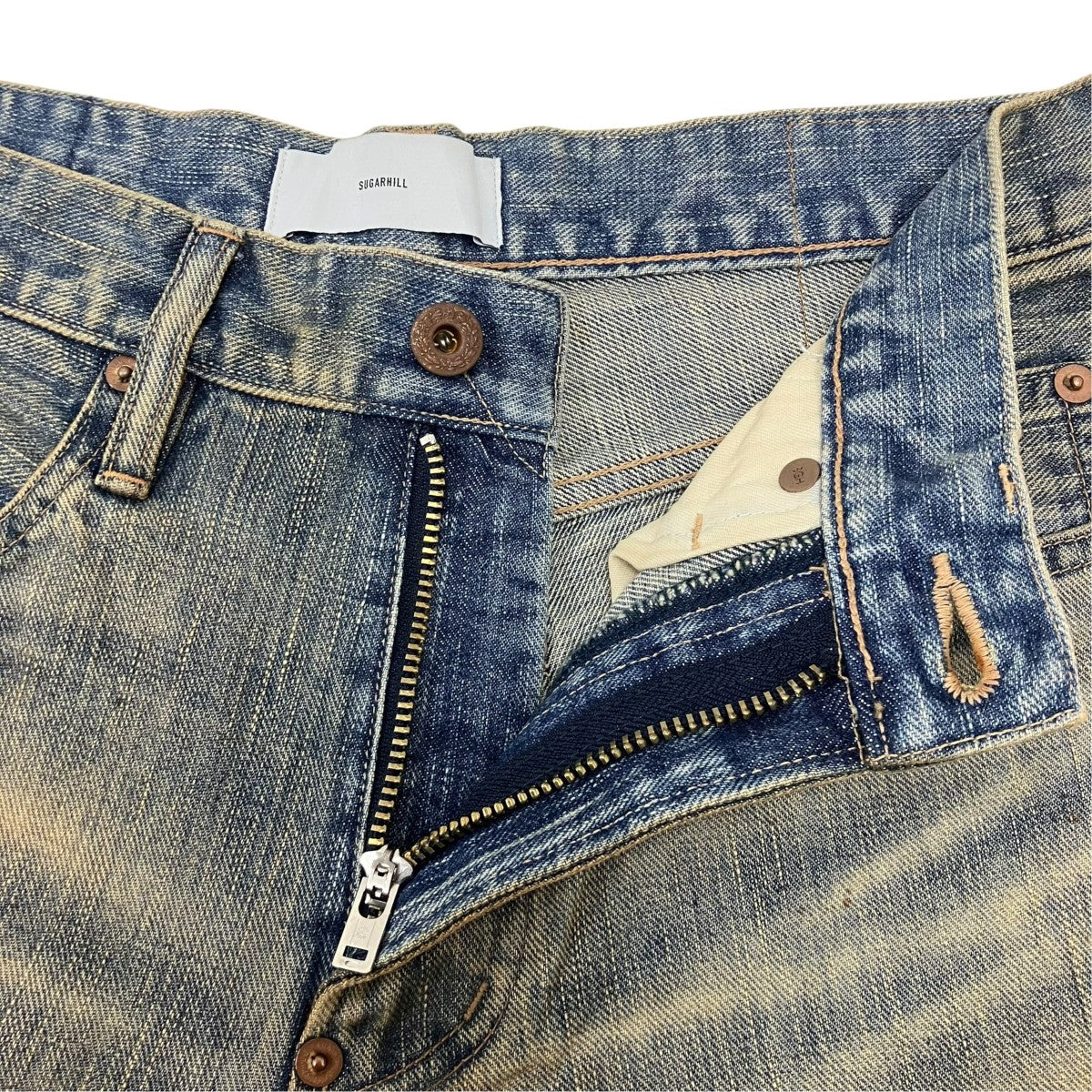 FADED MODERN DENIM PANTS FLARED CUT デニムパンツ