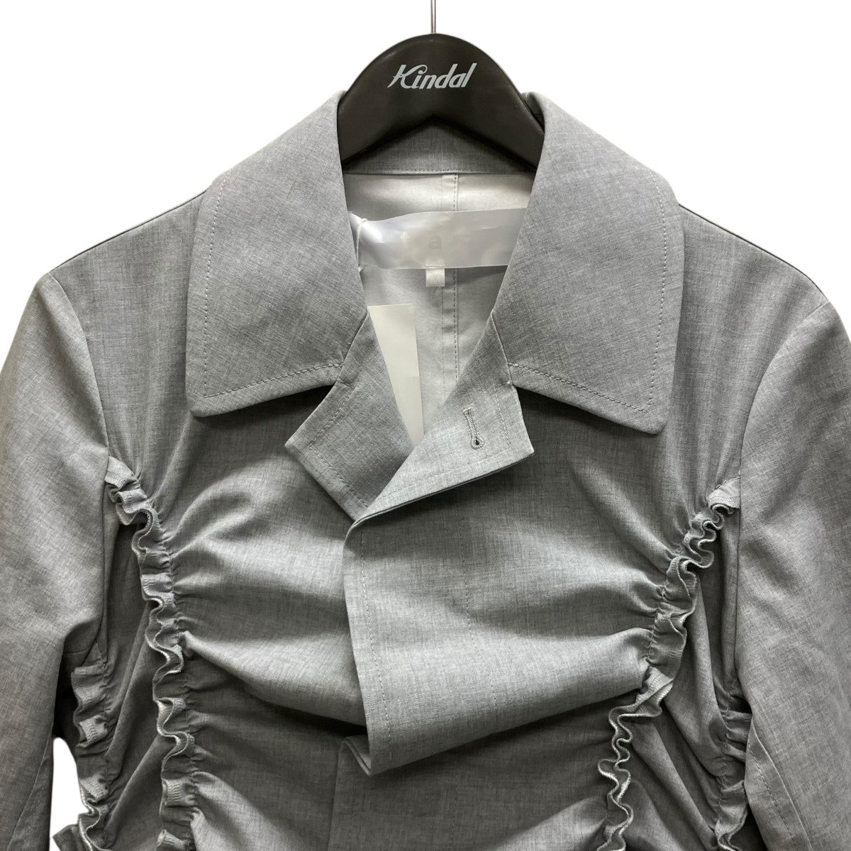 TAO COMME des GARCONS ウールトロ先染チンツ加工コート 古着・中古-2枚目のアイテム画像