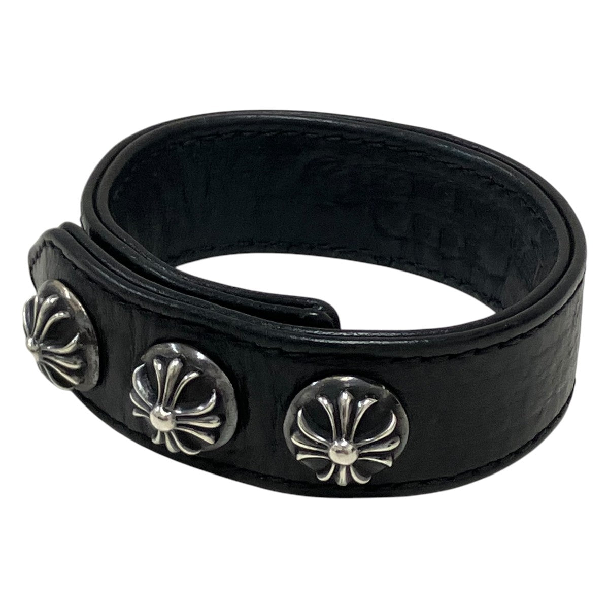 CHROME HEARTS 3ボタン2スナップレザーブレスレット 古着・中古-1枚目のアイテム画像