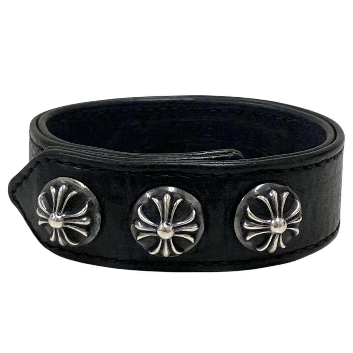 CHROME HEARTS 3ボタン2スナップレザーブレスレット 古着・中古-2枚目のアイテム画像