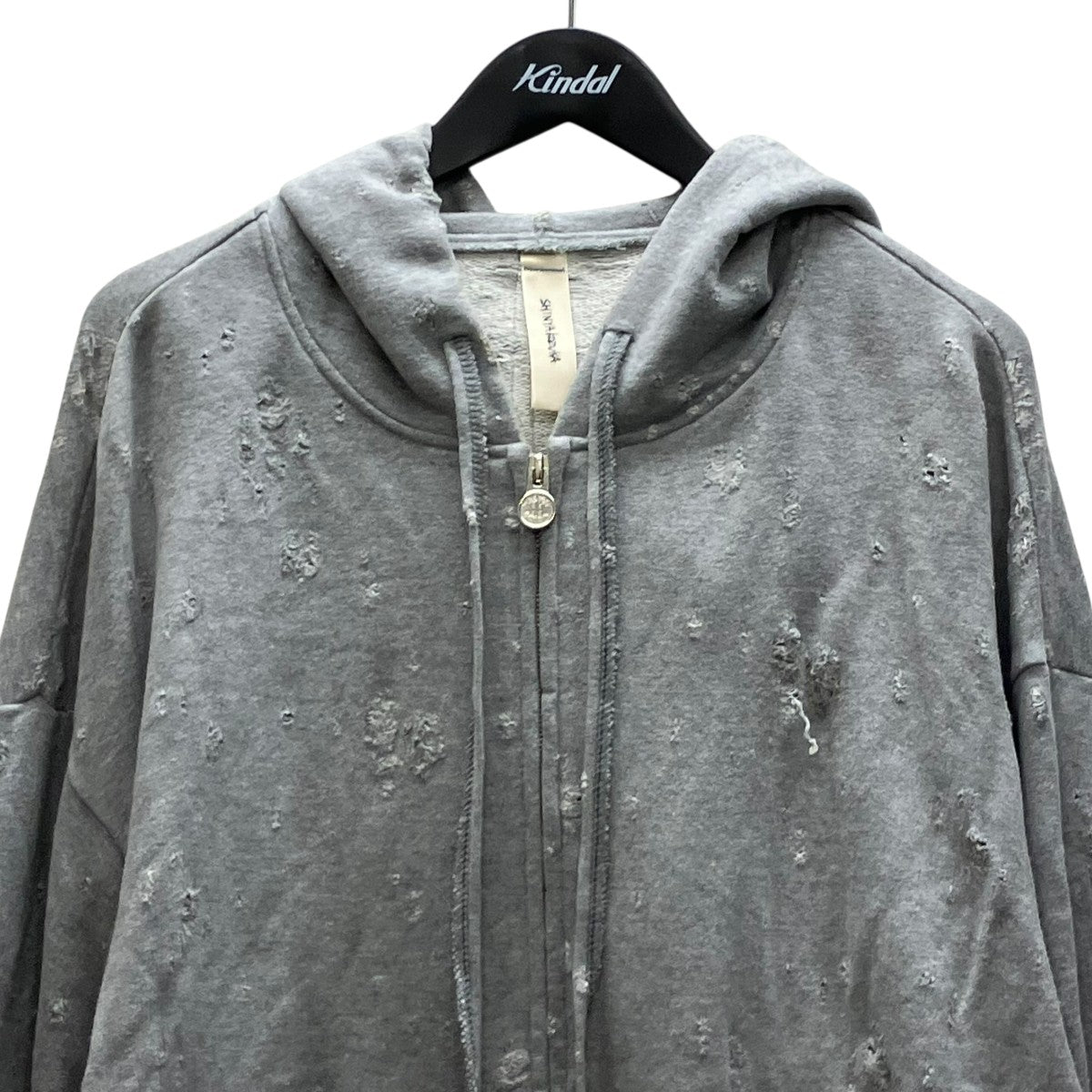 SHINYA KOZUKA 25SS OLD STYLE ZIP HOODIE ダメージ加工ジップパーカー 古着・中古-2枚目のアイテム画像