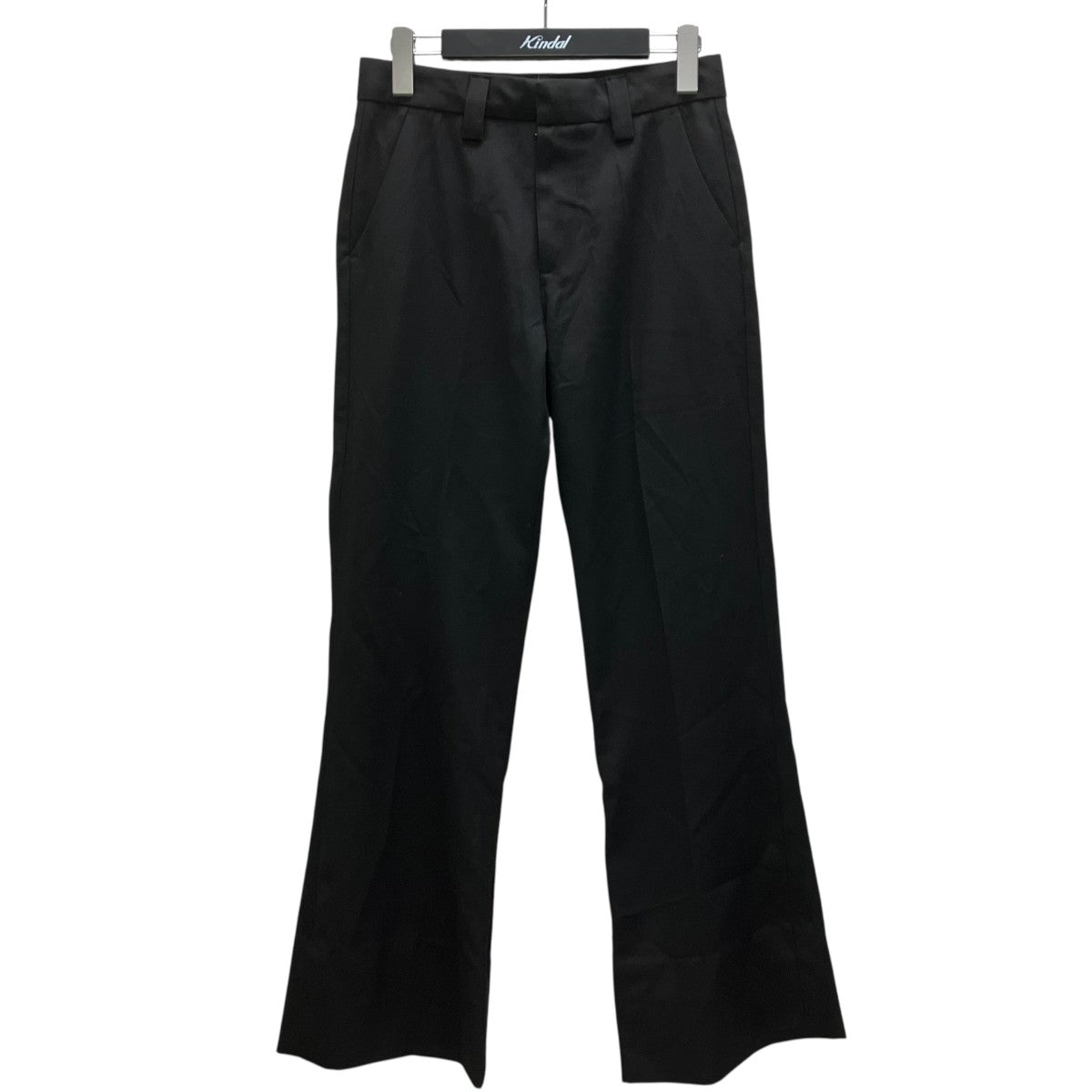 Black Stacked Bootcut Suit Pants スラックス