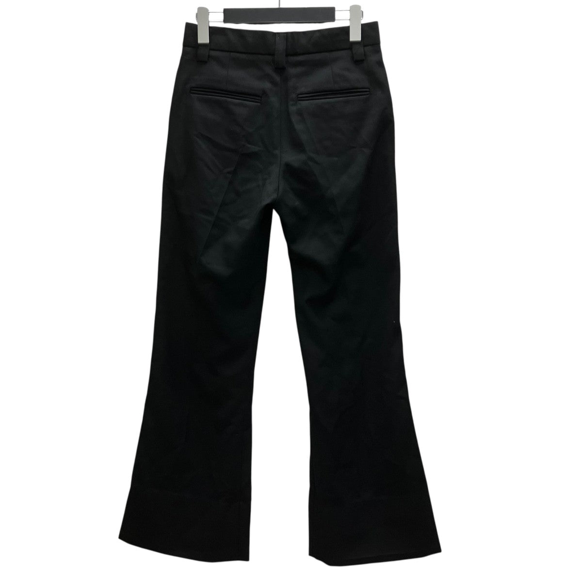 Black Stacked Bootcut Suit Pants スラックス