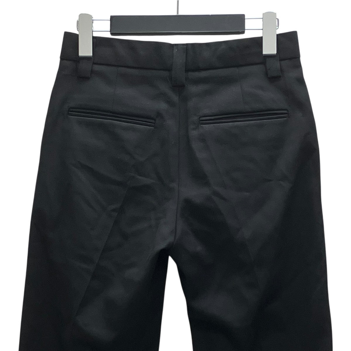 Black Stacked Bootcut Suit Pants スラックス