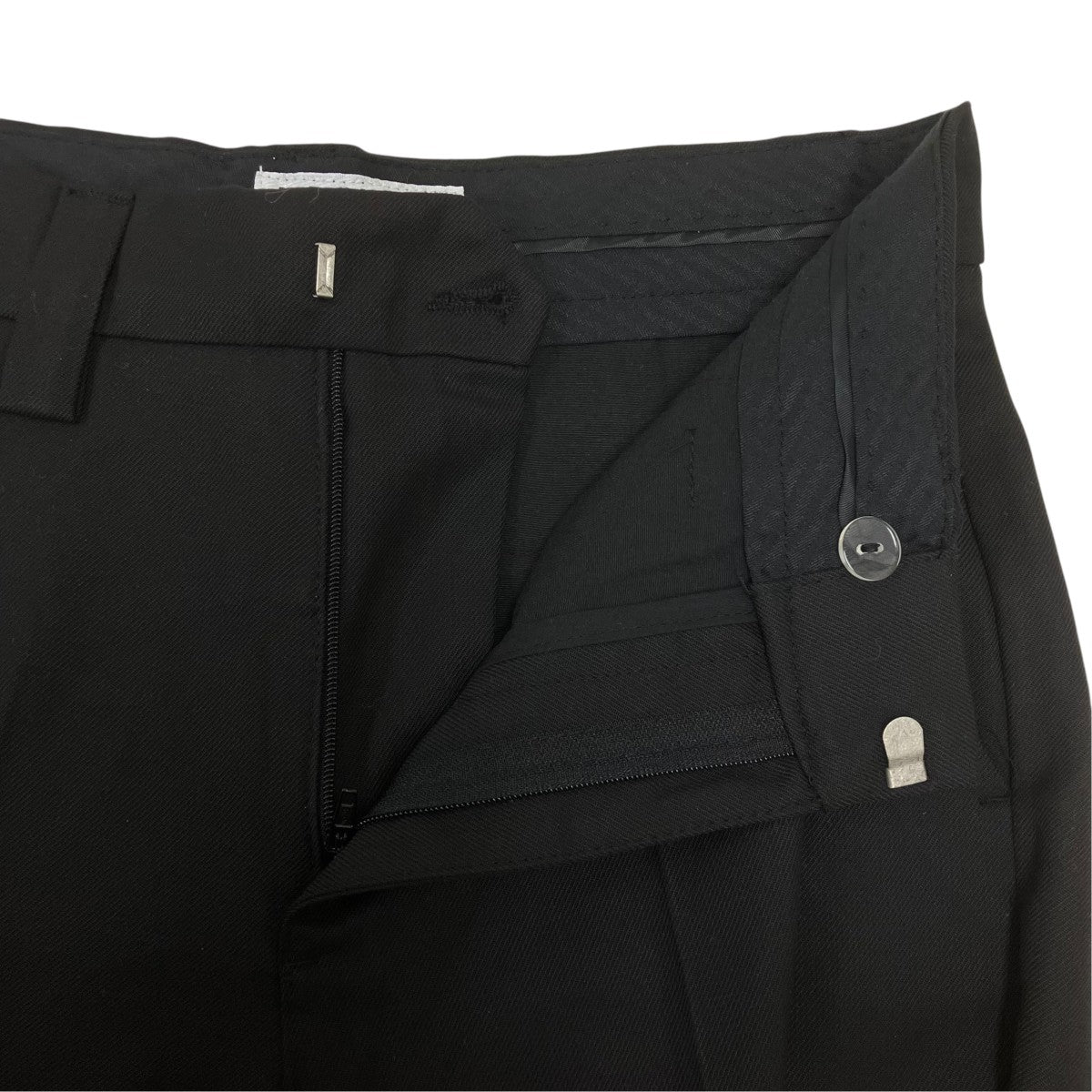 Black Stacked Bootcut Suit Pants スラックス