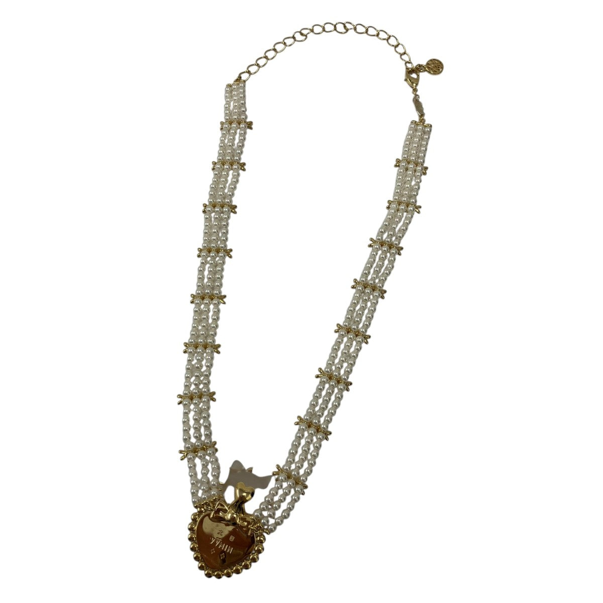 KITTEN HEART SHAPED PEARL NECKLACEネックレス
