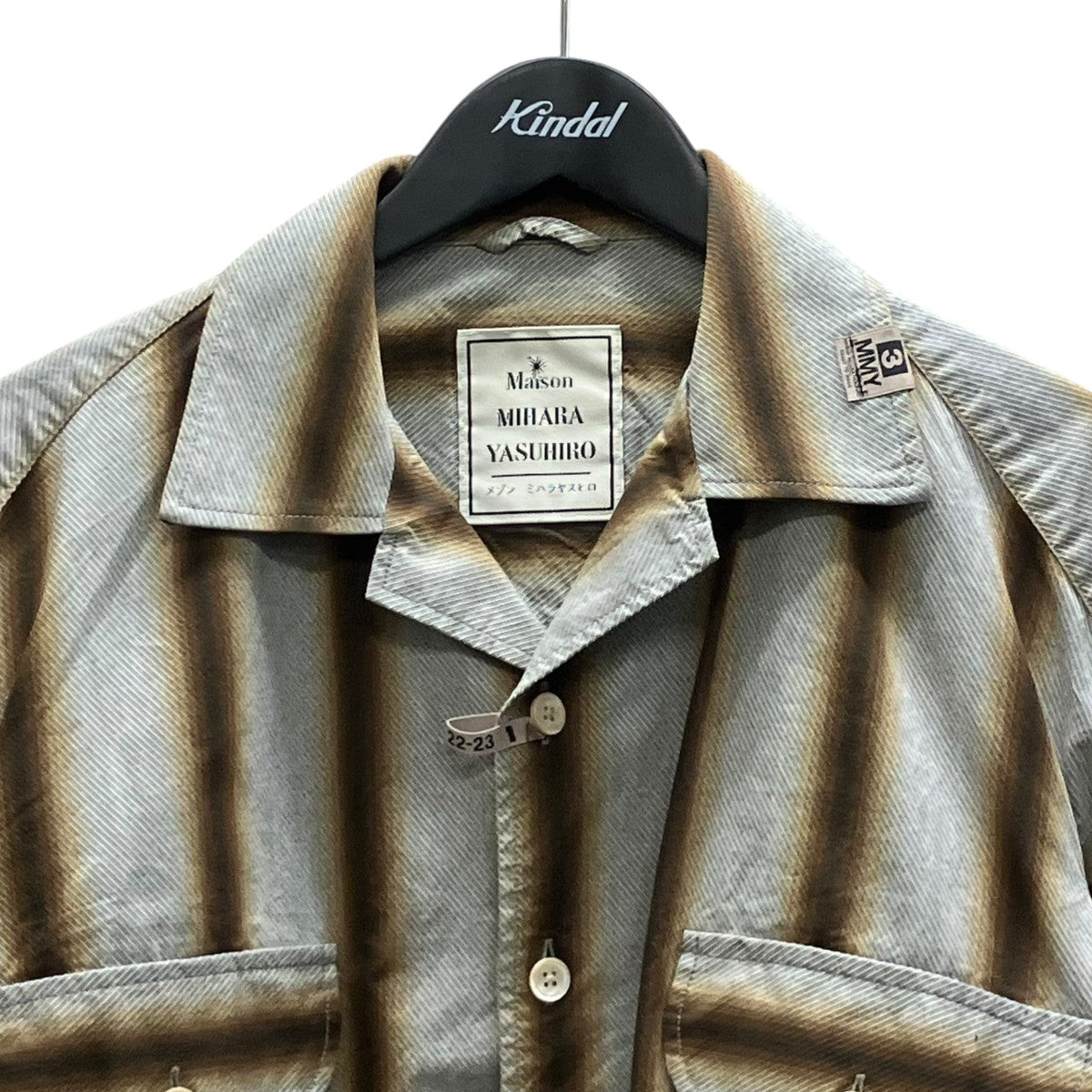 Maison MIHARA YASUHIRO Stripe Open Collar Shirt ストライプオープンカラーシャツ 古着・中古-2枚目のアイテム画像