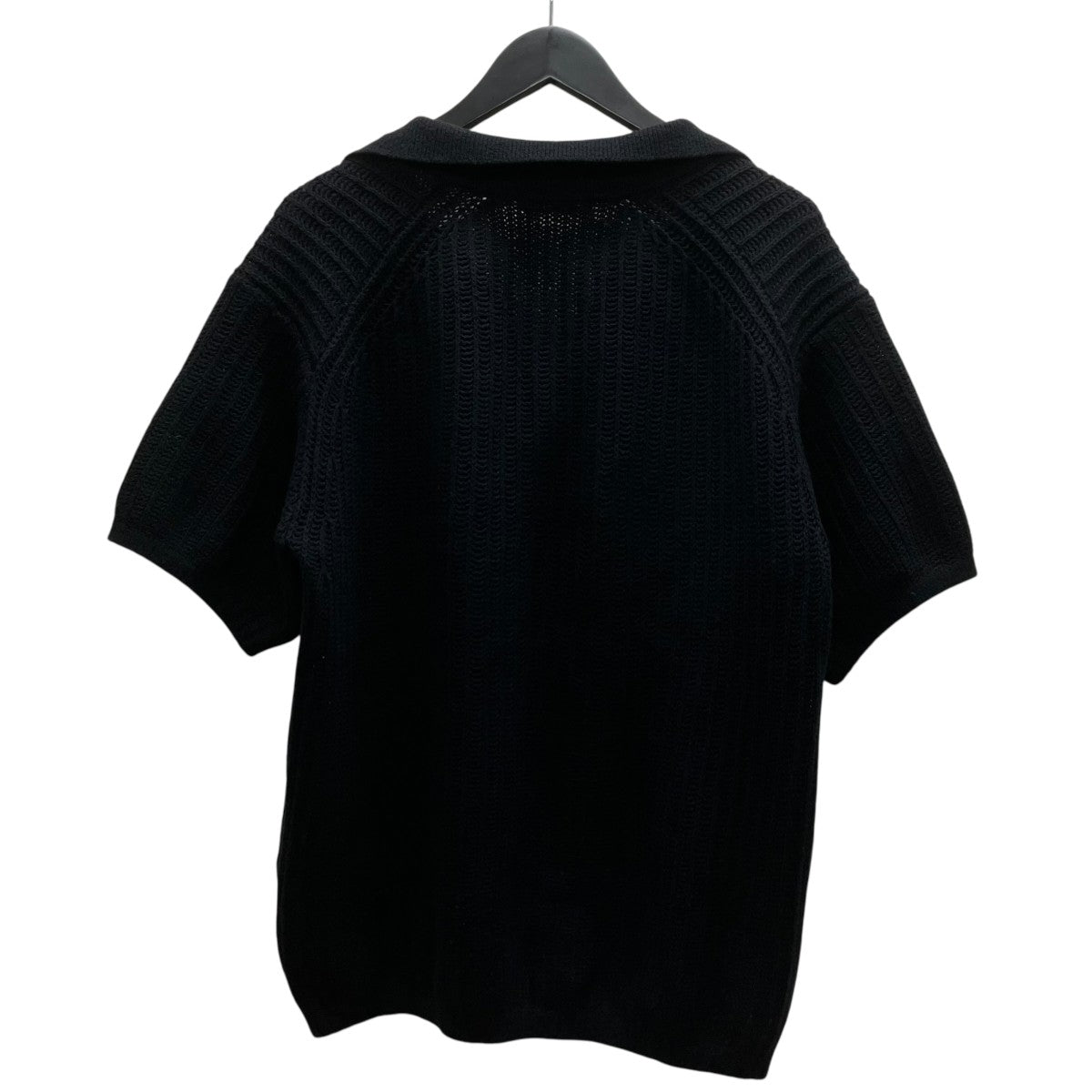 BRUSHED COTTON WOOL RIB KNIT SKIPPER POLO スキッパーニットポロシャツ