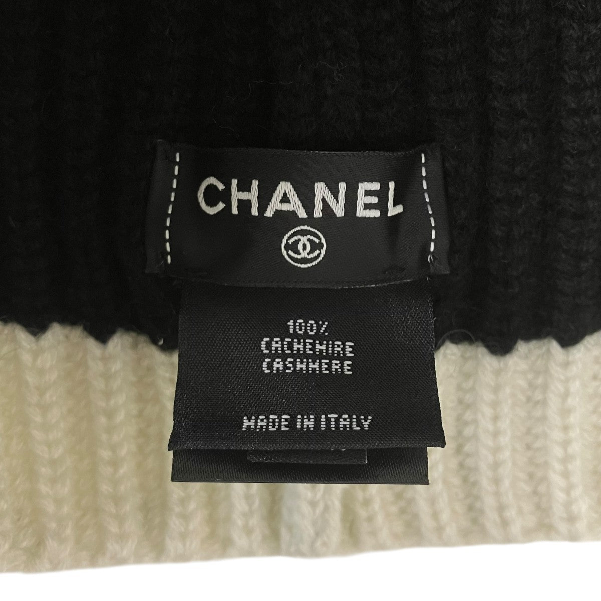 CHANEL カシミヤ ニット帽 古着・中古-4枚目のアイテム画像