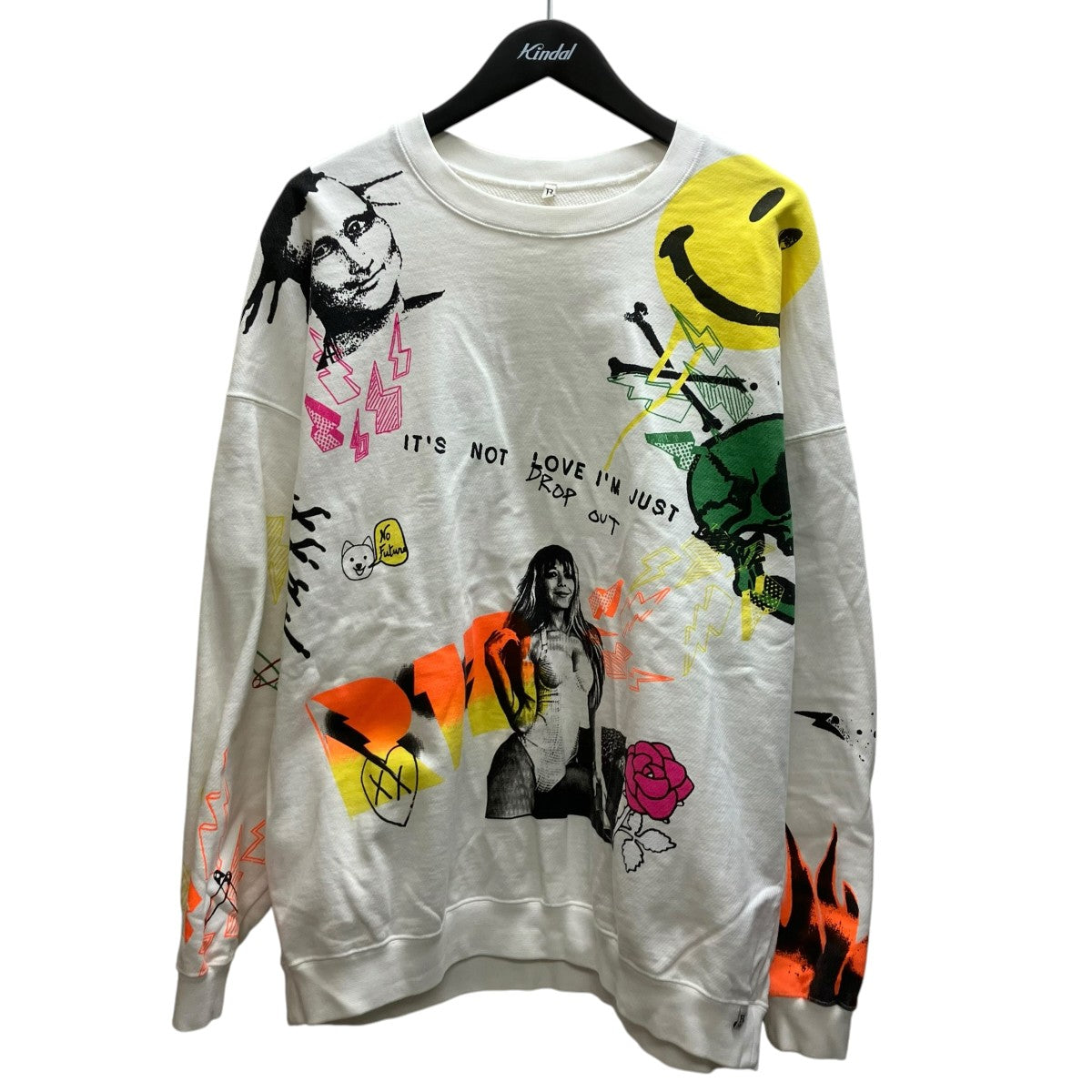 R13 GRAFFITI OVERSIZED CREWNECK グラフィックスウェット 古着・中古-1枚目のアイテム画像