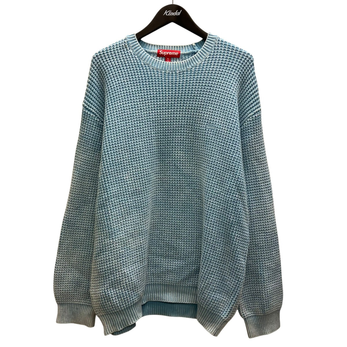 Washed Small Box Waffle Sweater長袖ニット