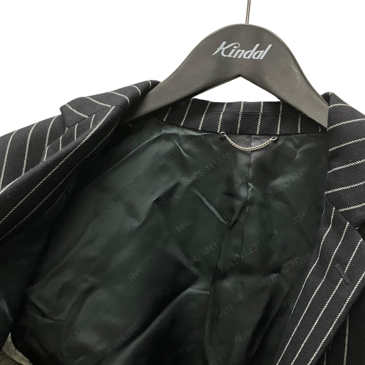 JOHN LAWRENCE SULLIVAN STRIPED WOOL HOLLOWEDOUT JACKET ストライプセットアップスーツ 古着・中古-3枚目のアイテム画像