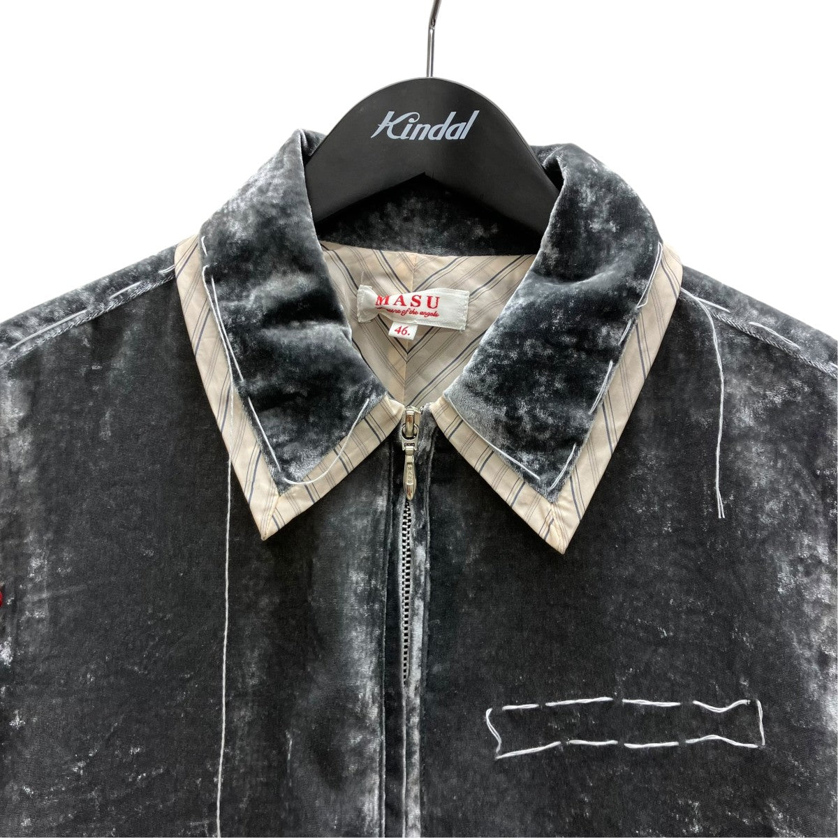 26SS UNEVEN VELVET JACKE ジップアップジャケット