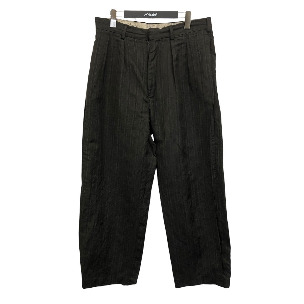 NICENESS S．SCHENKER Wool Linen Stripe Flying V Trousers スラックス 古着・中古-1枚目のアイテム画像