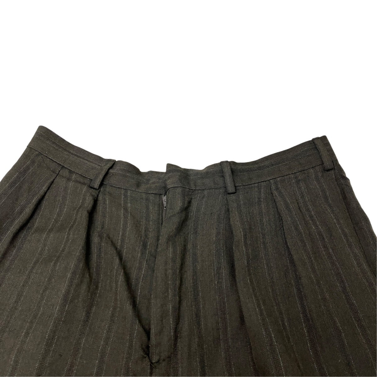 NICENESS S．SCHENKER Wool Linen Stripe Flying V Trousers スラックス 古着・中古-3枚目のアイテム画像