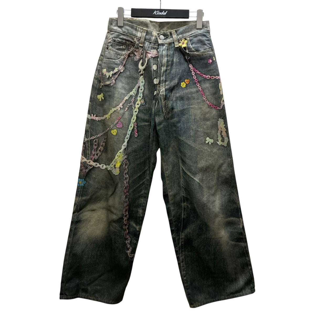 ACNE STUDIOS トロンプルイユキーチェーンプリントバギージーンズ 古着・中古-1枚目のアイテム画像