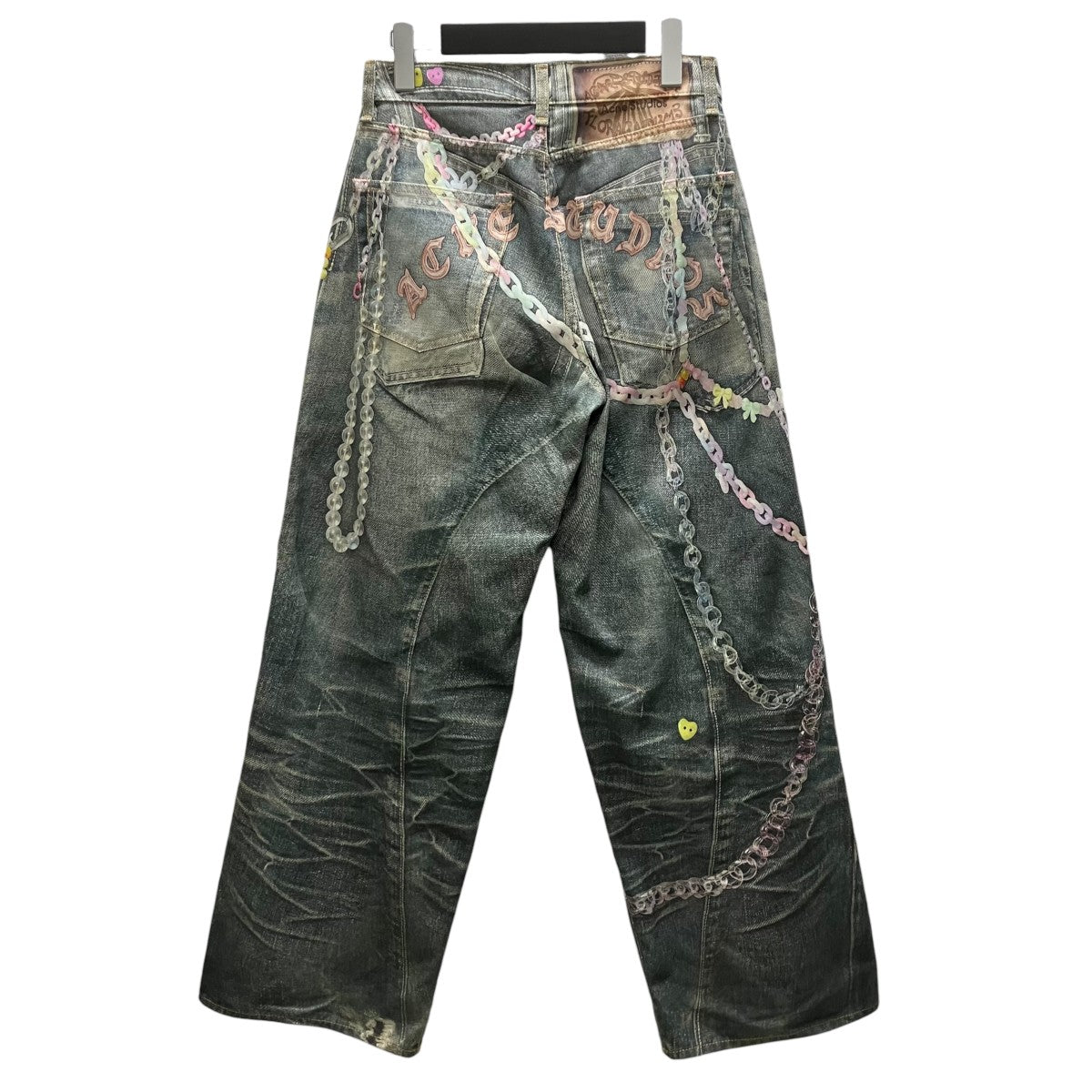 ACNE STUDIOS トロンプルイユキーチェーンプリントバギージーンズ 古着・中古-4枚目のアイテム画像