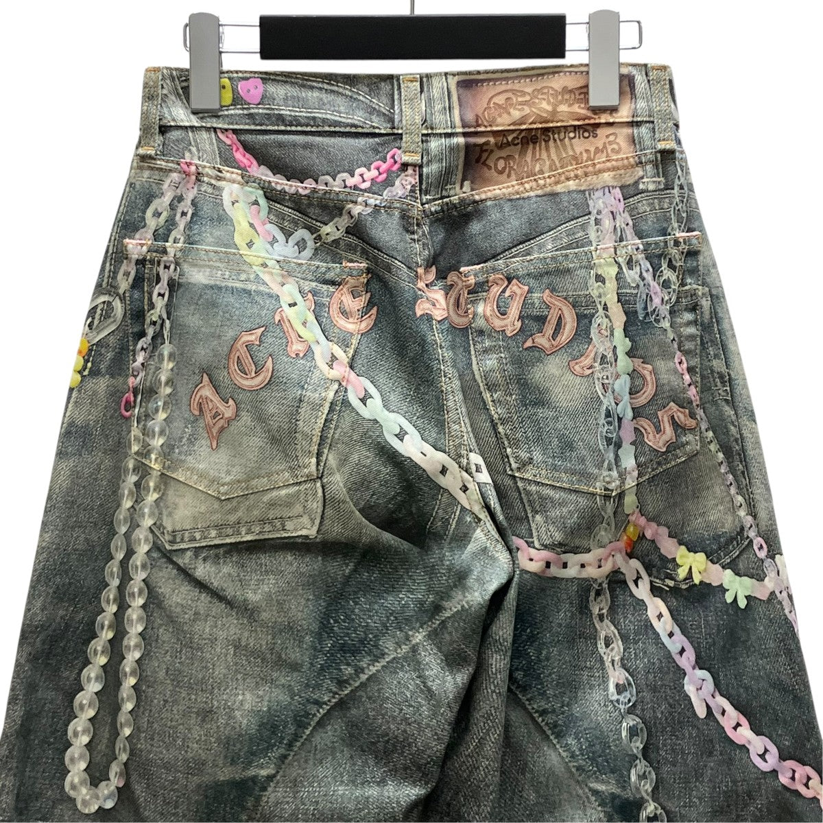 ACNE STUDIOS トロンプルイユキーチェーンプリントバギージーンズ 古着・中古-5枚目のアイテム画像