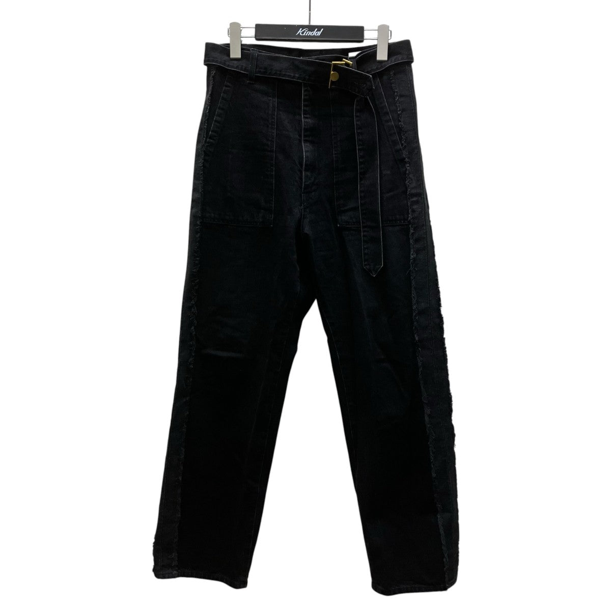 CULLNI Side Fringe Wide Denim Pants with Long Belt デニムパンツ 古着・中古-1枚目のアイテム画像