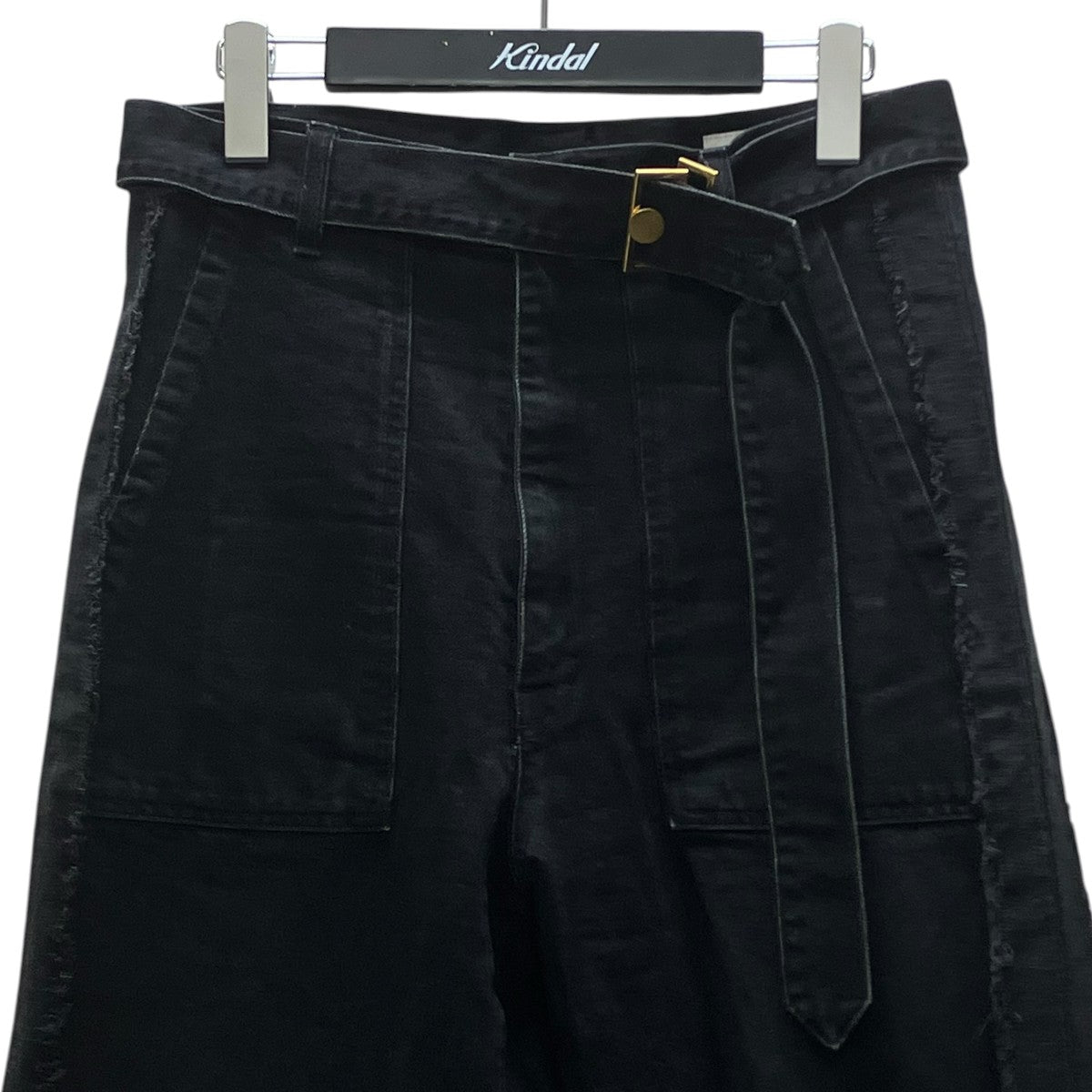 CULLNI Side Fringe Wide Denim Pants with Long Belt デニムパンツ 古着・中古-2枚目のアイテム画像