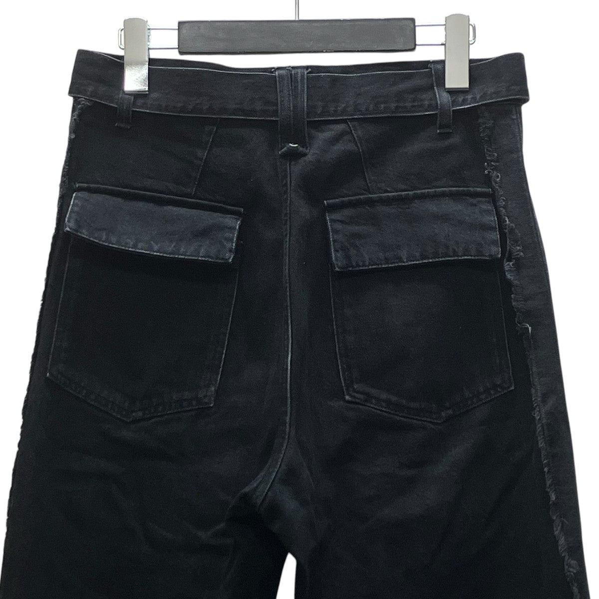 CULLNI Side Fringe Wide Denim Pants with Long Belt デニムパンツ 古着・中古-4枚目のアイテム画像