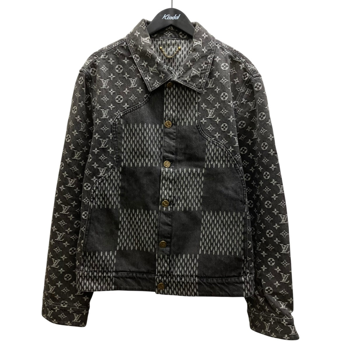 LOUIS VUITTON×NIGO ジャイアントダミエ ウェーブス モノグラム デニムジャケット 古着・中古-1枚目のアイテム画像