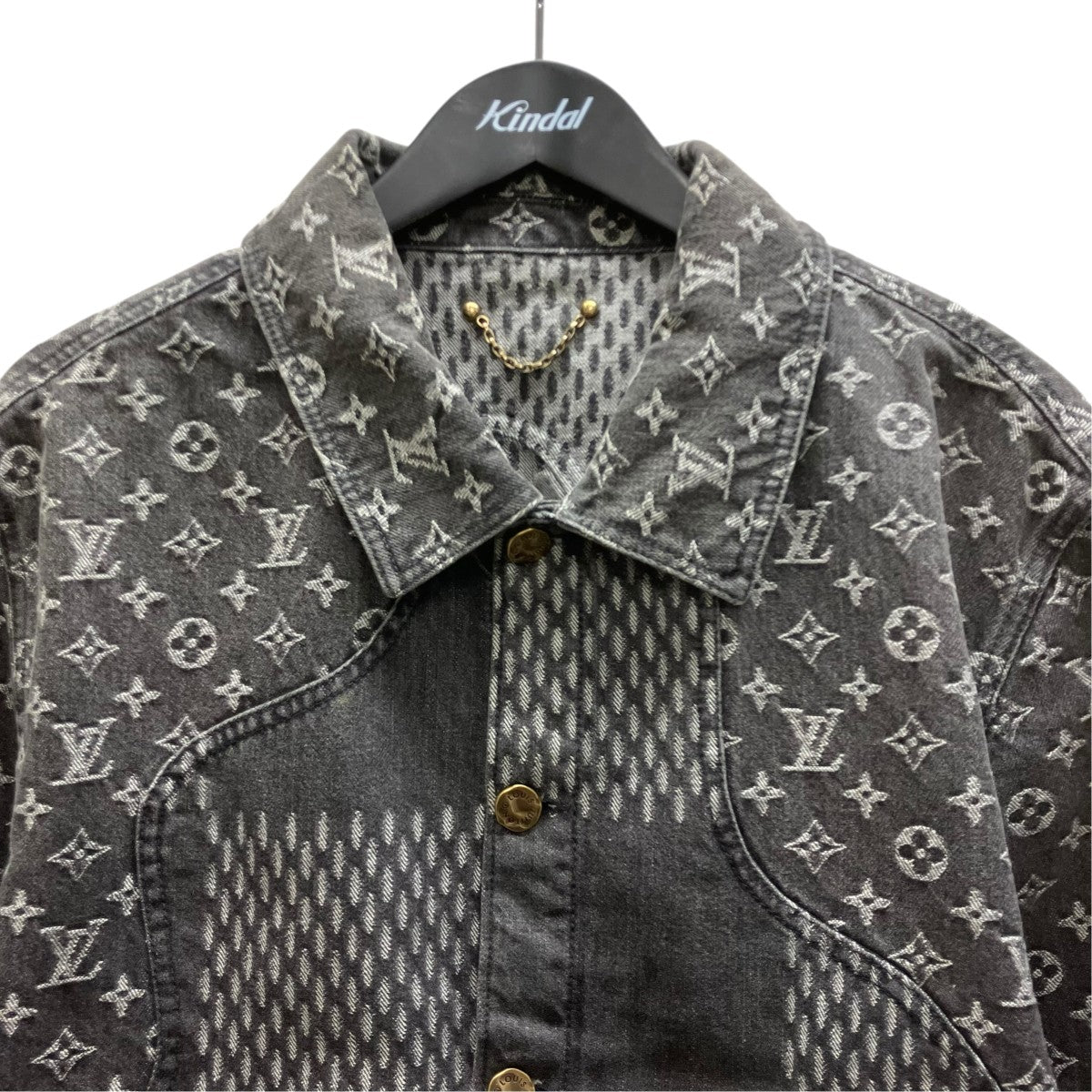 LOUIS VUITTON×NIGO ジャイアントダミエ ウェーブス モノグラム デニムジャケット 古着・中古-2枚目のアイテム画像