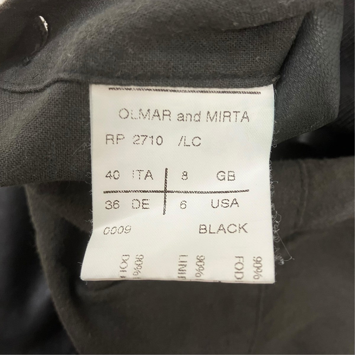 RICK OWENS オルマー期 ラムレザージャケット 古着・中古-6枚目のアイテム画像