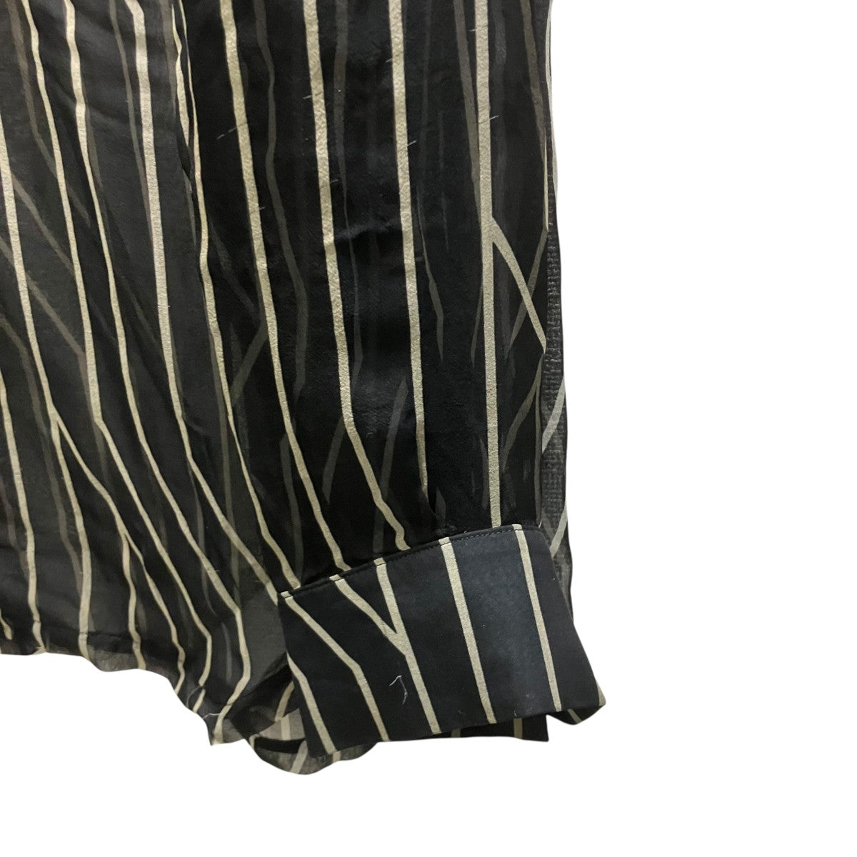 RICK OWENS ストライプシースルーシャツ 古着・中古-3枚目のアイテム画像