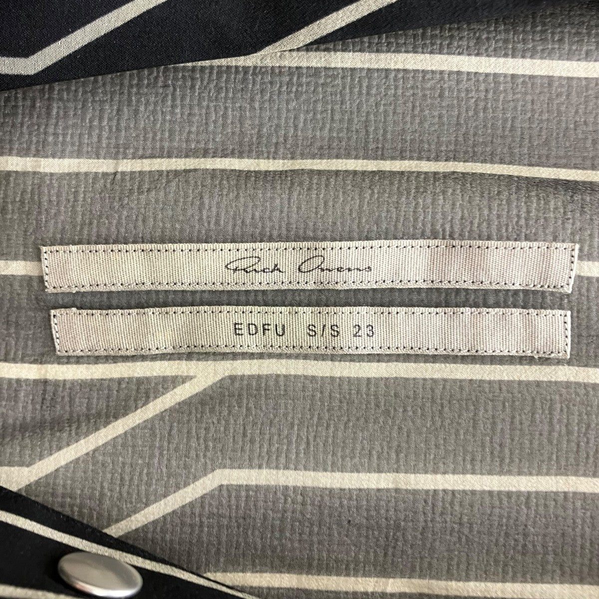 RICK OWENS ストライプシースルーシャツ 古着・中古-5枚目のアイテム画像
