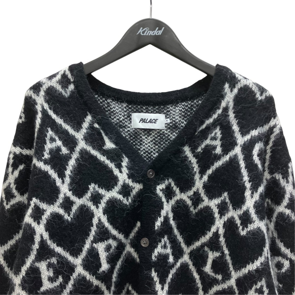 PALACE 25AWHAIRY HEART KNITカーディガン 古着・中古-2枚目のアイテム画像