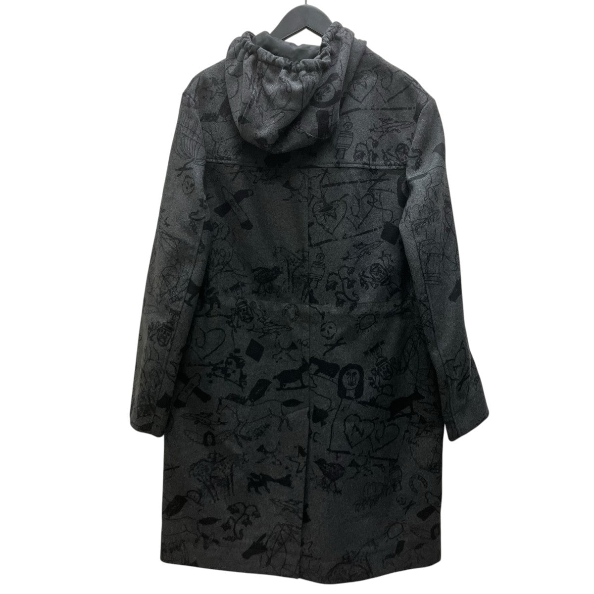 CARVEN 総柄ウールコート 古着・中古-4枚目のアイテム画像
