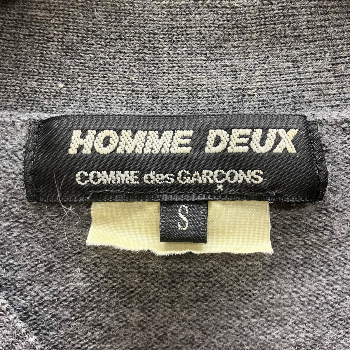 COMME des GARCONS HOMME DEUX ウールアクリルボーダーカーディガン 古着・中古-4枚目のアイテム画像
