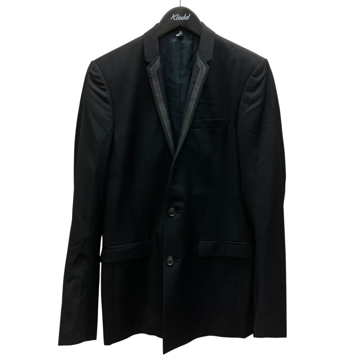 Dior Homme レザーナローラペルテーラードジャケット 古着・中古-1枚目のアイテム画像