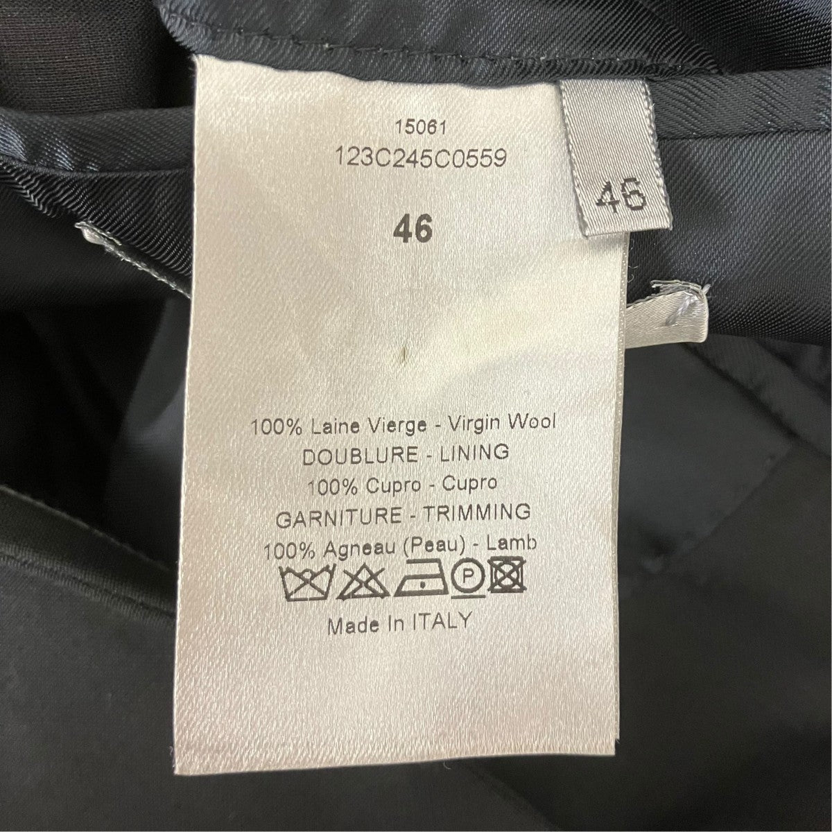 Dior Homme レザーナローラペルテーラードジャケット 古着・中古-7枚目のアイテム画像