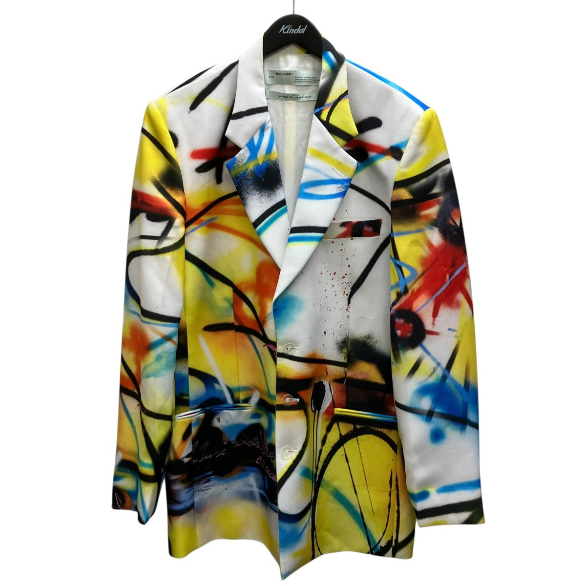 OFFWHITE×FUTURA 20SS 総柄グラフィックオーバーテーラードジャケット 古着・中古-1枚目のアイテム画像
