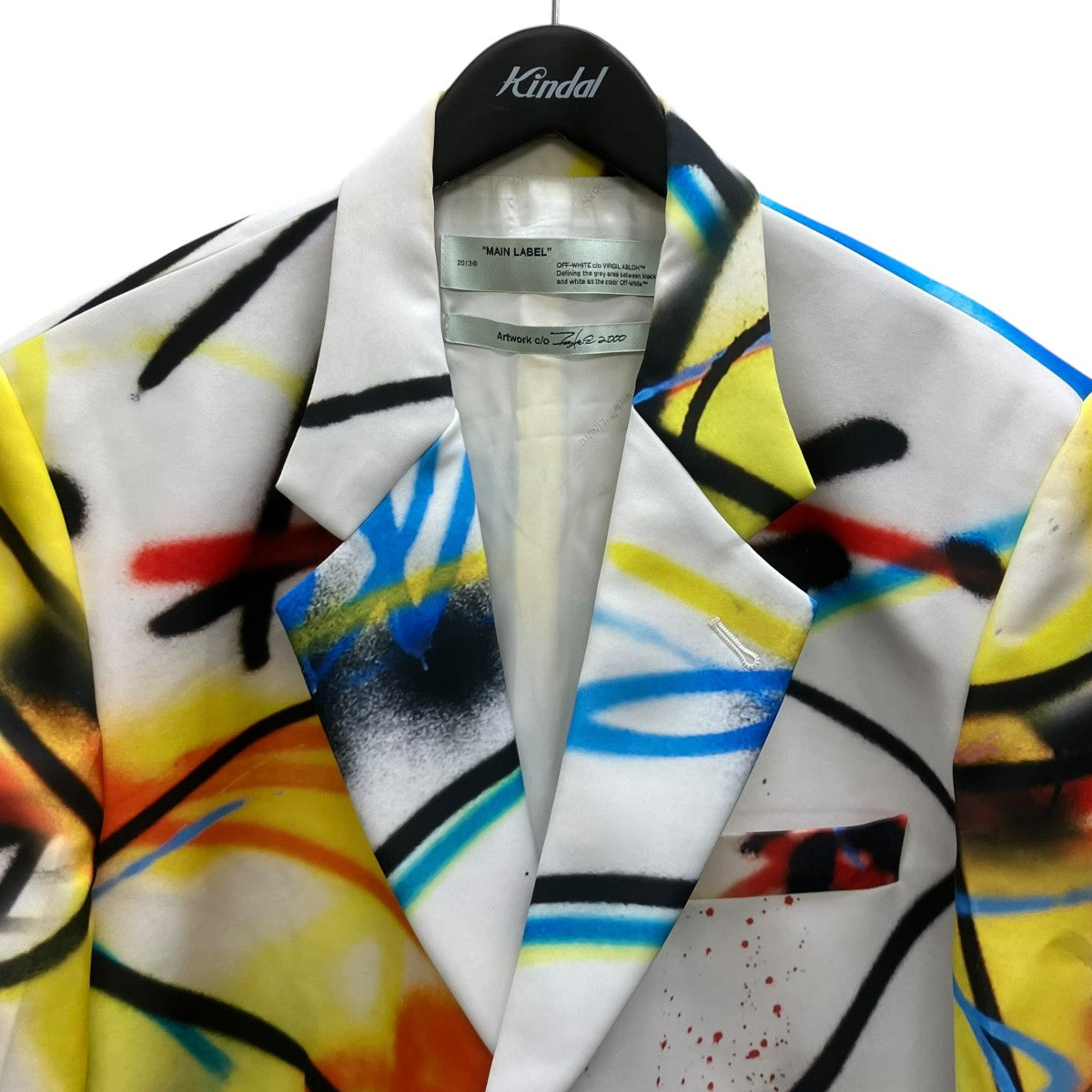 OFFWHITE×FUTURA 20SS 総柄グラフィックオーバーテーラードジャケット 古着・中古-2枚目のアイテム画像