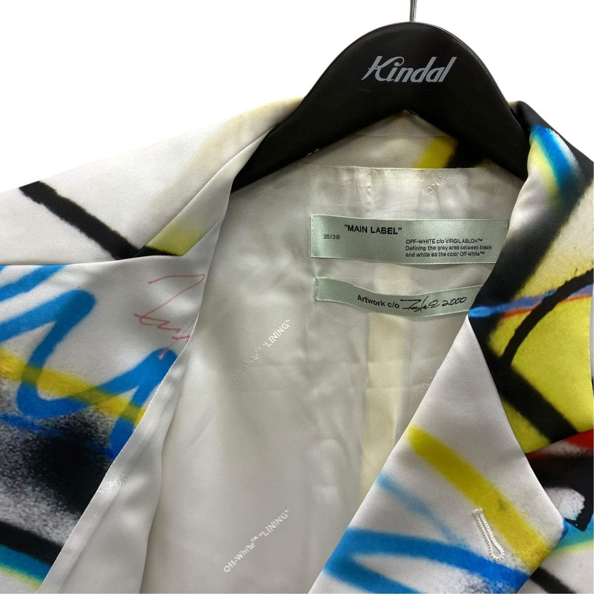 OFFWHITE×FUTURA 20SS 総柄グラフィックオーバーテーラードジャケット 古着・中古-3枚目のアイテム画像