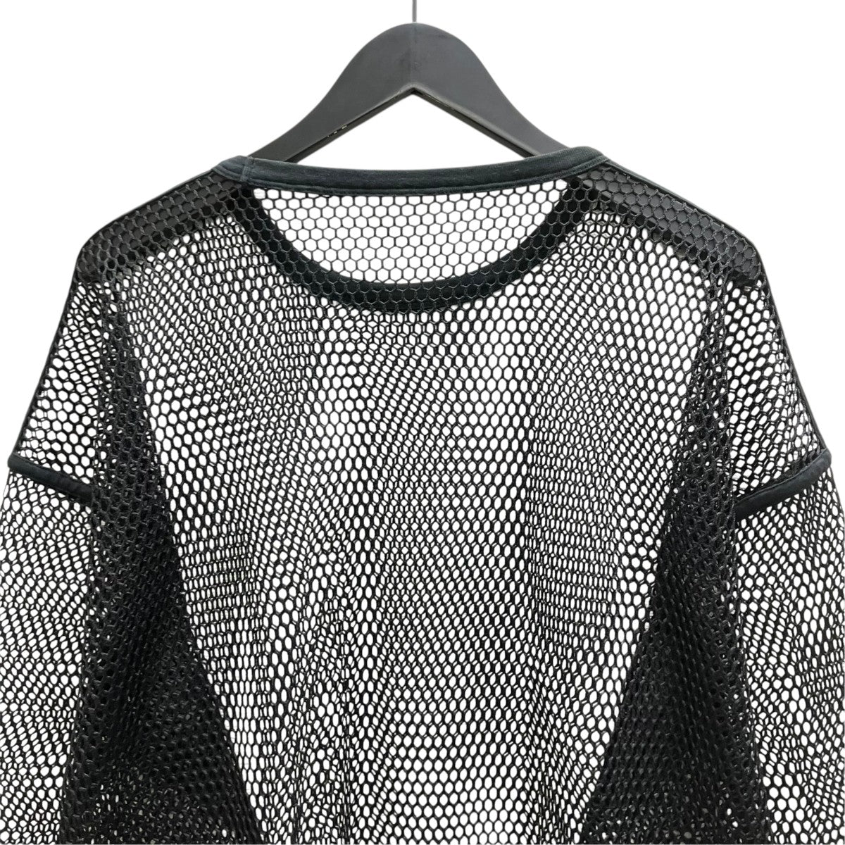 DRIES VAN NOTEN 後染め メッシュ レイヤード カットソー XS DRIES VAN NOTEN(ドリスヴァンノッテン) メッシュカットソー ブラック