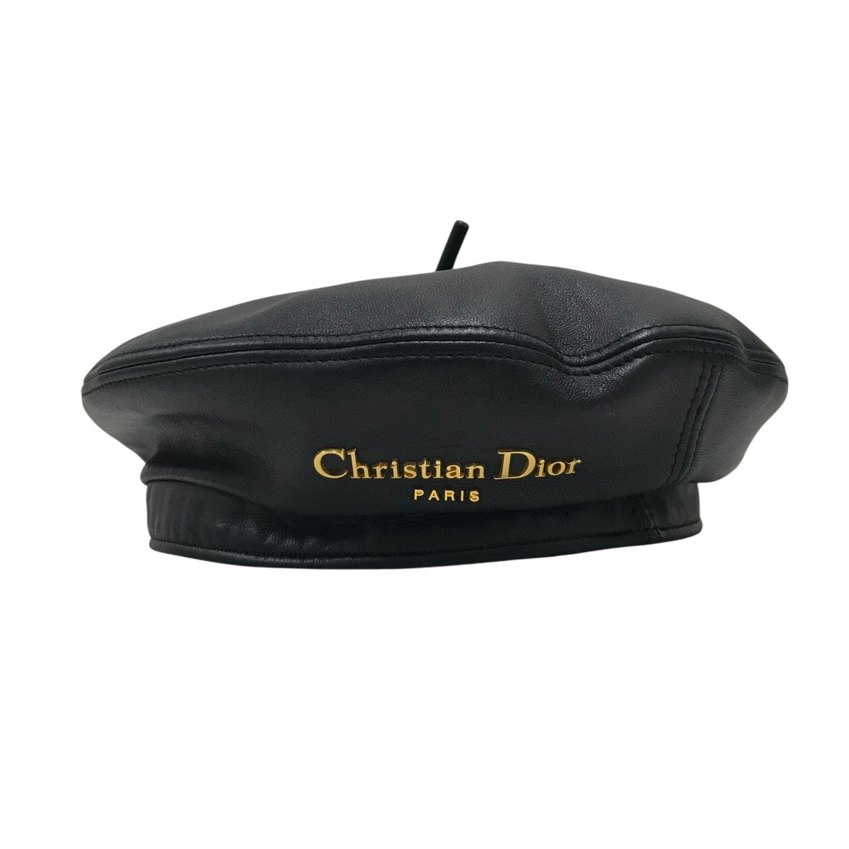 Christian Dior レザーベレー帽 古着・中古-2枚目のアイテム画像