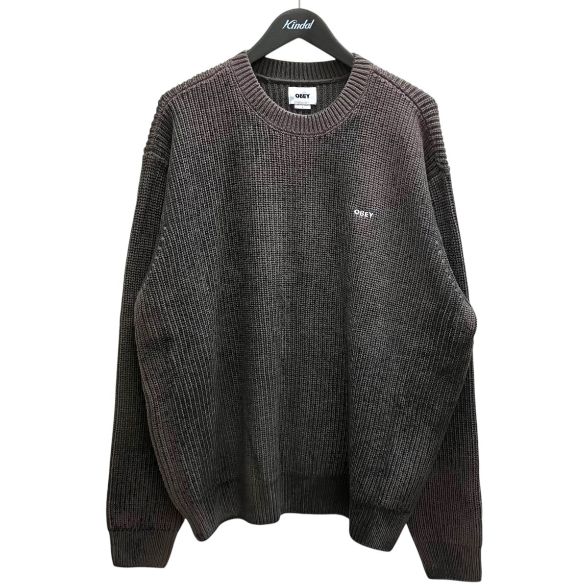 OBEY 「SPRAY EFFECT SWEATER」クルーネックニット 古着・中古-1枚目のアイテム画像