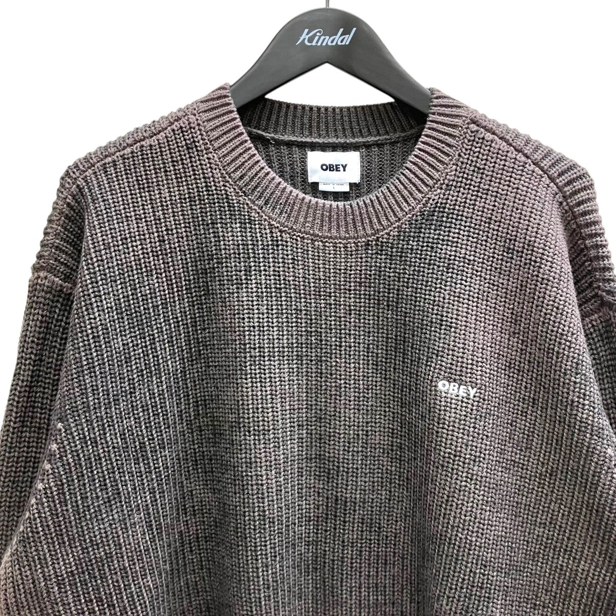 OBEY 「SPRAY EFFECT SWEATER」クルーネックニット 古着・中古-3枚目のアイテム画像