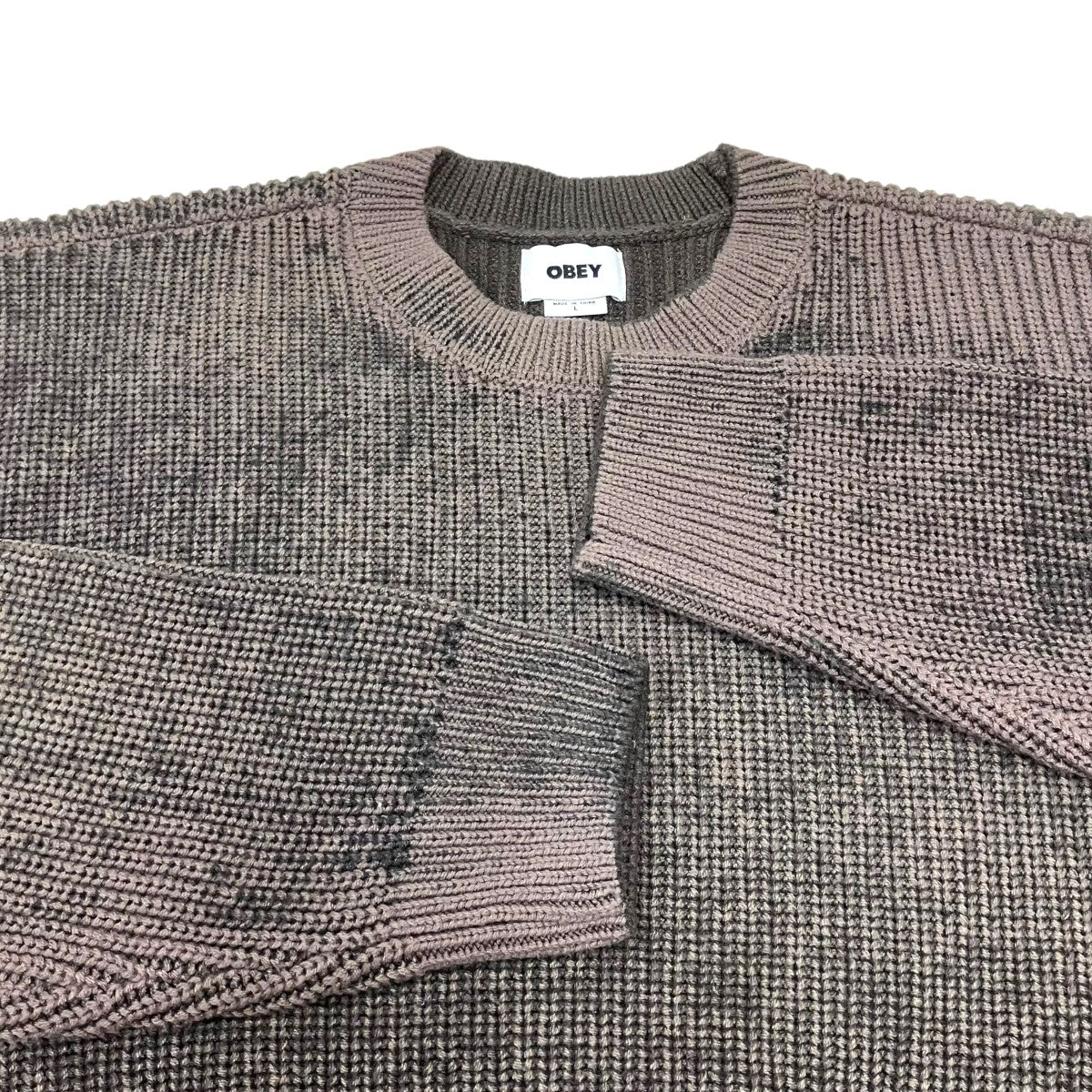 OBEY 「SPRAY EFFECT SWEATER」クルーネックニット 古着・中古-4枚目のアイテム画像