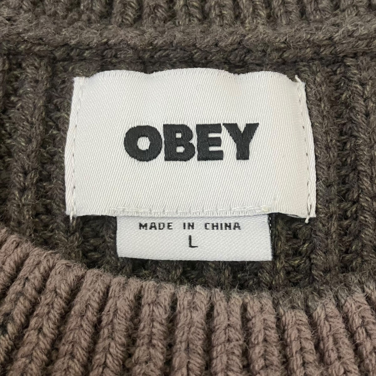 OBEY 「SPRAY EFFECT SWEATER」クルーネックニット 古着・中古-5枚目のアイテム画像