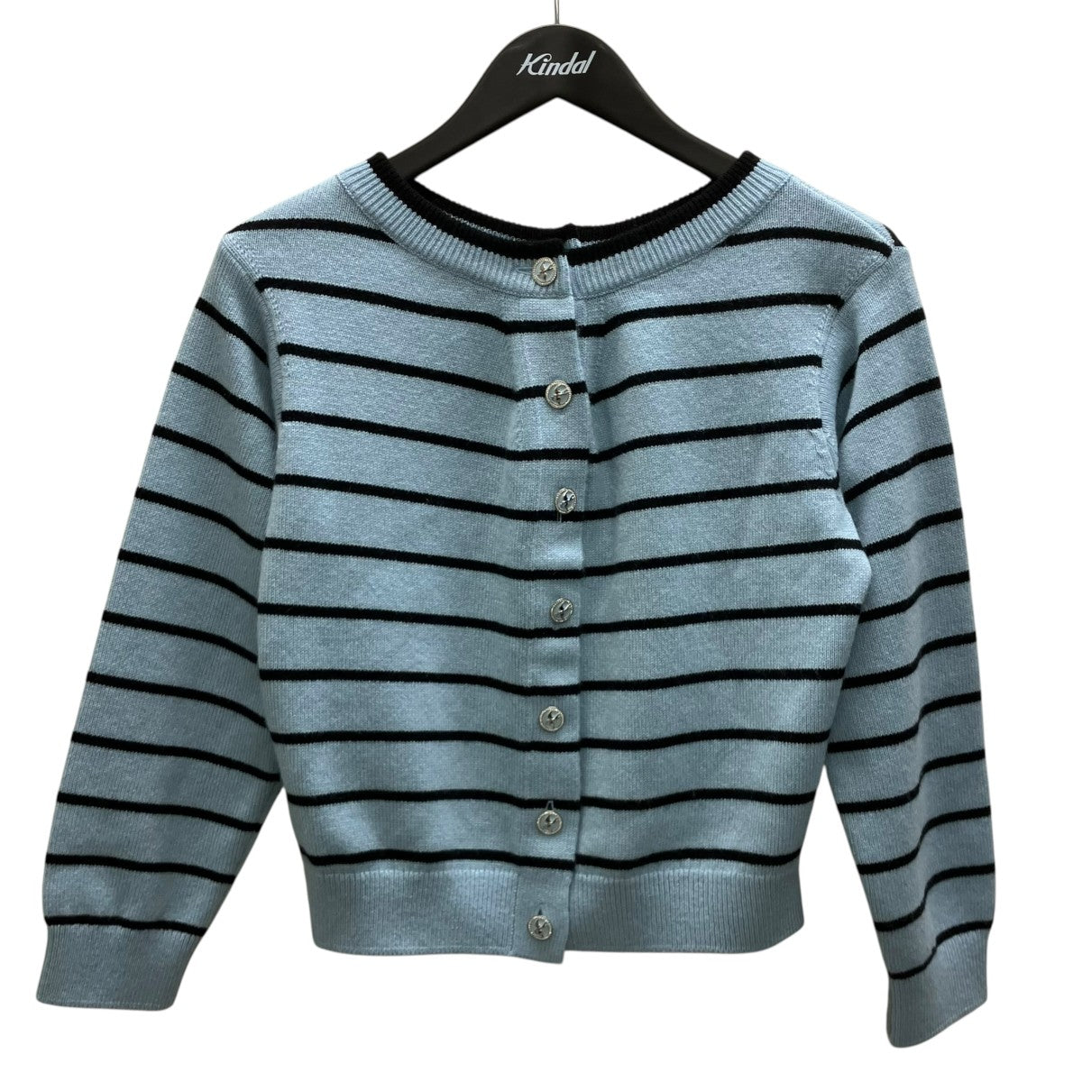 CHANEL 25SS カシミヤボーダーカーディガン 古着・中古-1枚目のアイテム画像