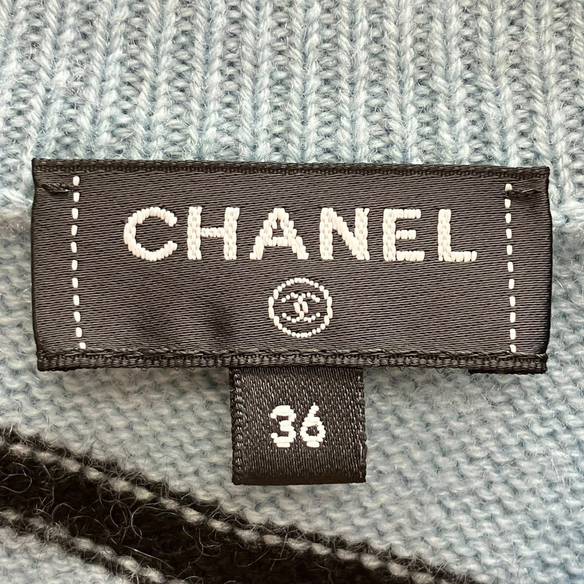 CHANEL 25SS カシミヤボーダーカーディガン 古着・中古-7枚目のアイテム画像